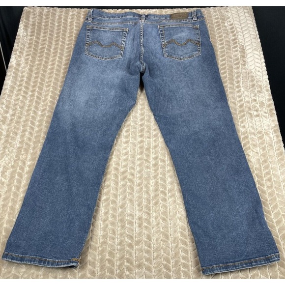 Urban Star Straight Jeans Men's 40x30 Blue 5-Pocket Dark Wash Cotton Blend - Picture 5 of 10